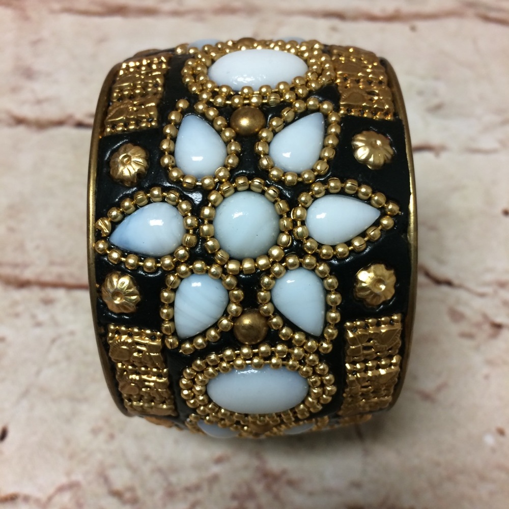 Tanjore Wide Chunky Boho Bangle Bracelet
